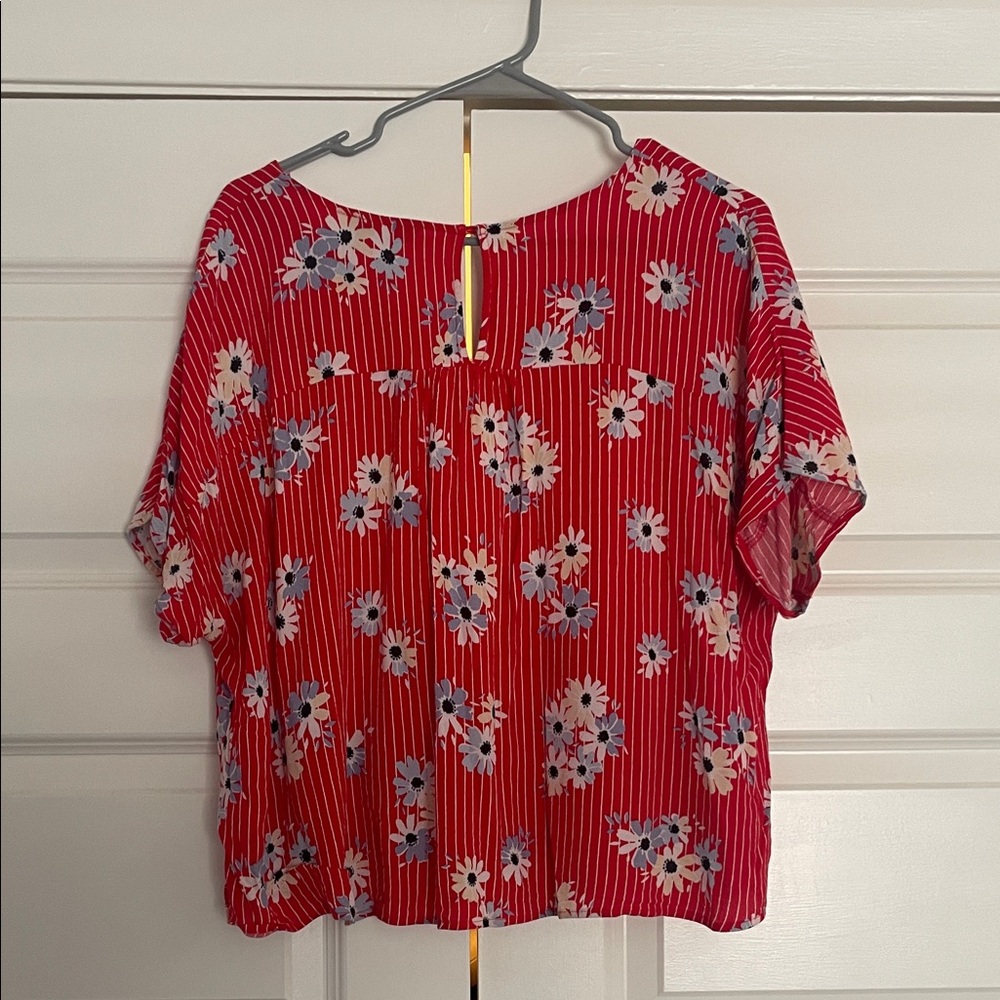 Madewell Floral Red Blouse - Picture 4 of 5